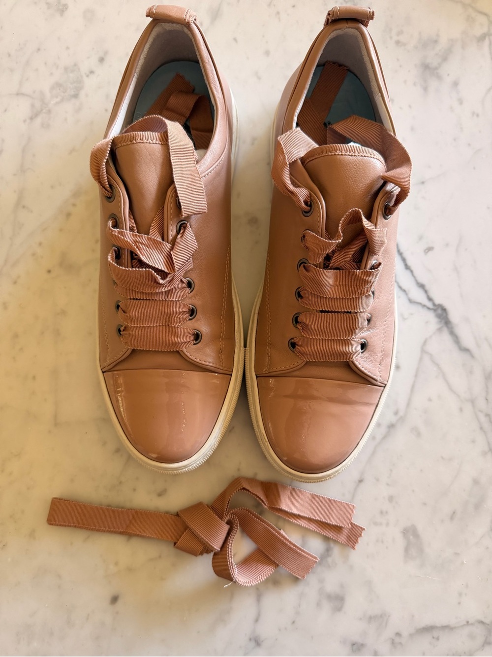 Lanvin Women's Blush Pink Low-Top Sneakers